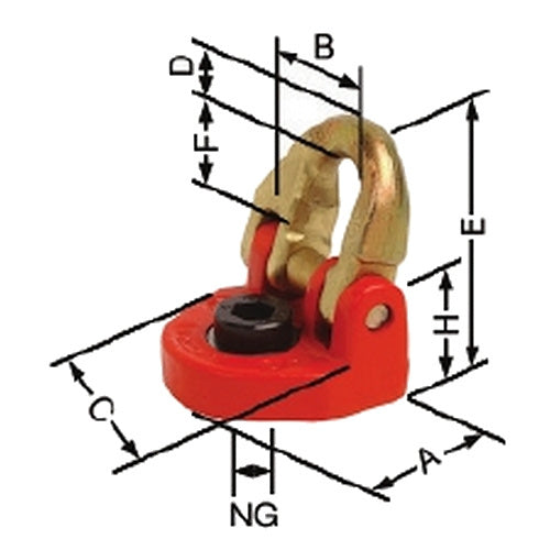 Viazací bod TWN 0121/1, vel. 6-8, nosnosť 1120kg, závit M16