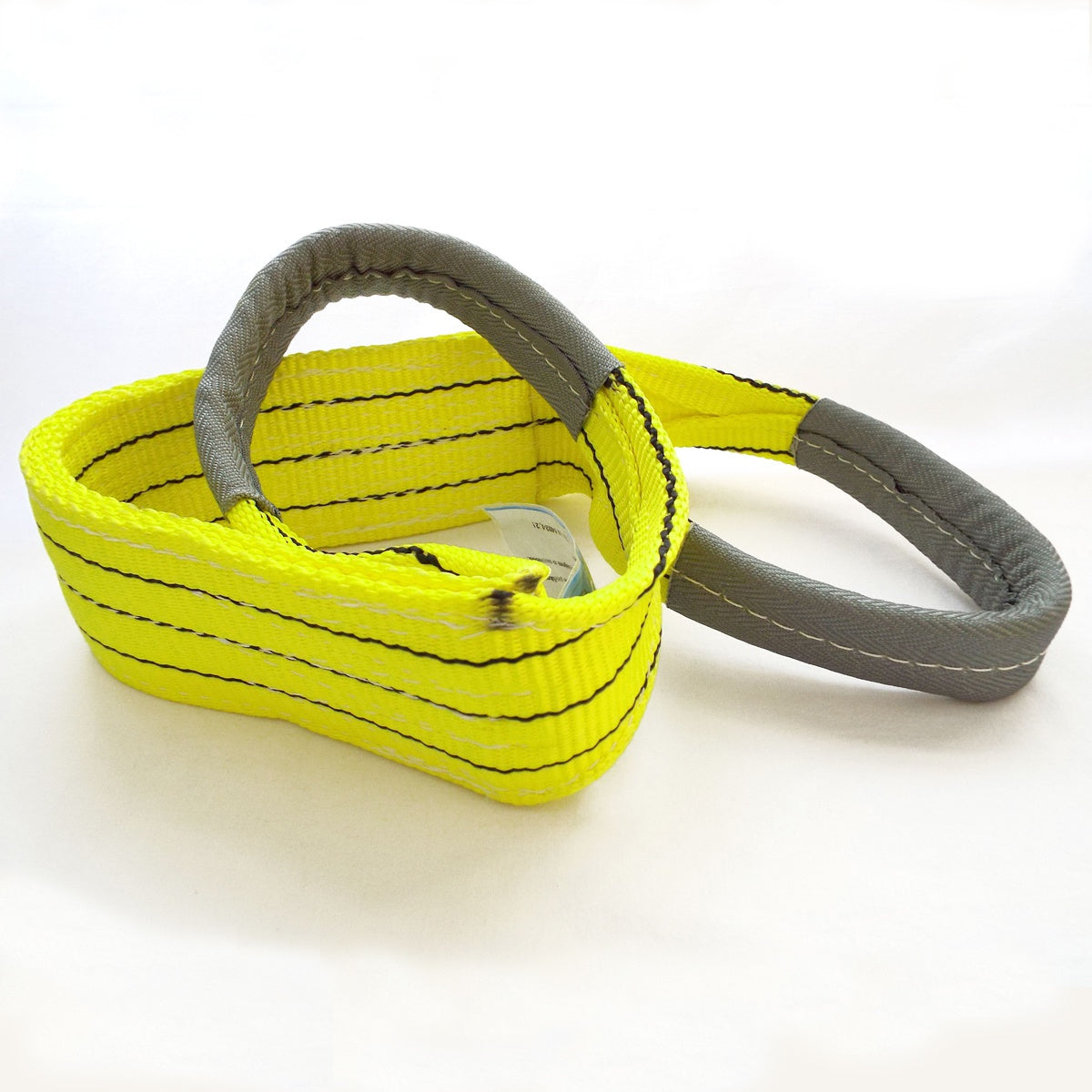 Dvouvrstvý plochý pás s textilními oky B2 - 3000kg, 90mm, žlutý