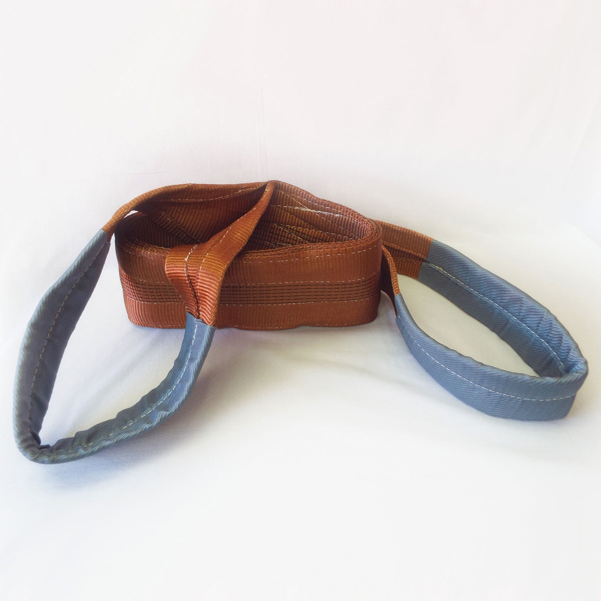 Dvouvrstvý plochý pás s textilními oky B2 - 6000kg, 180mm, hnědý