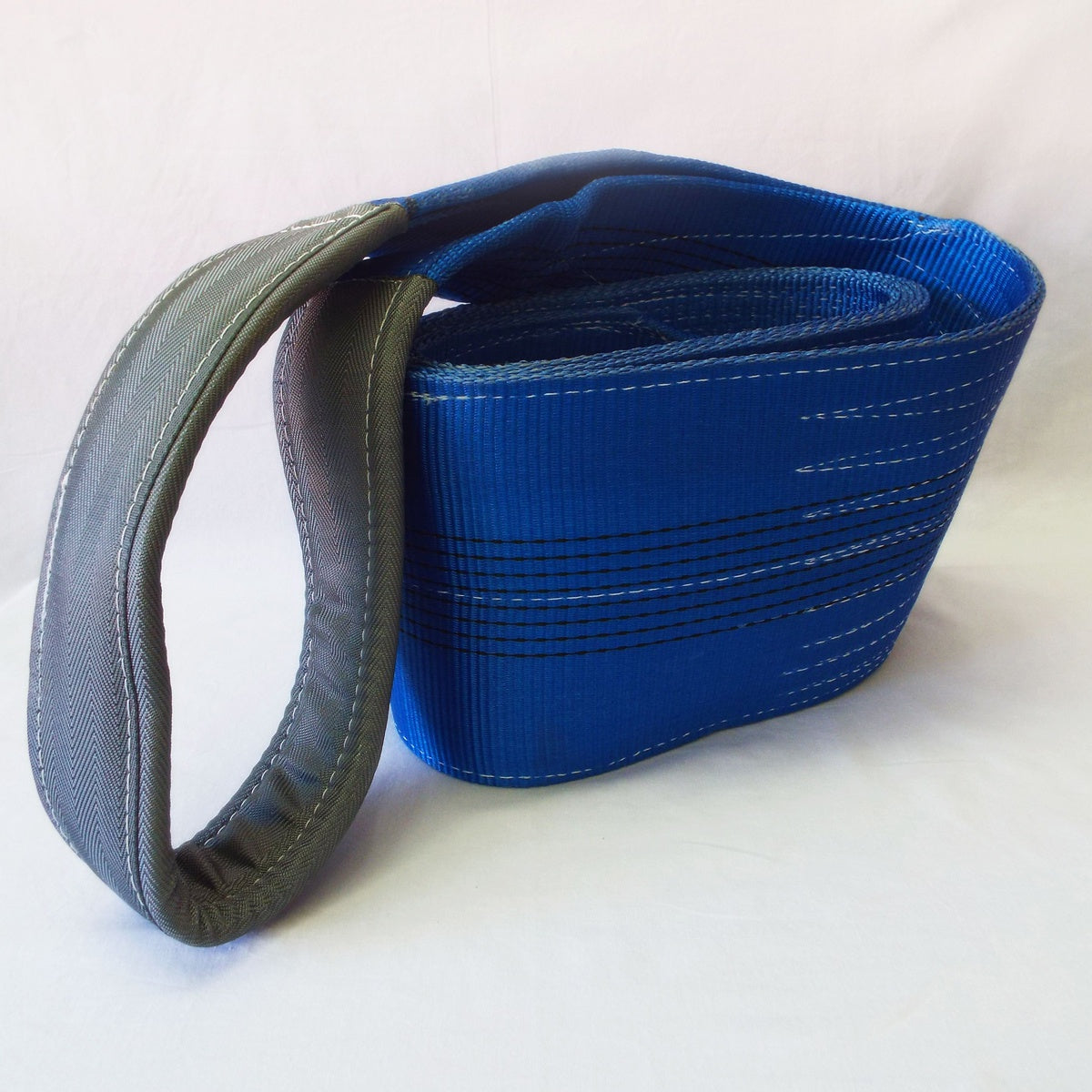 Dvouvrstvý plochý pás s textilními oky B2 - 8000kg, 240mm, modrý