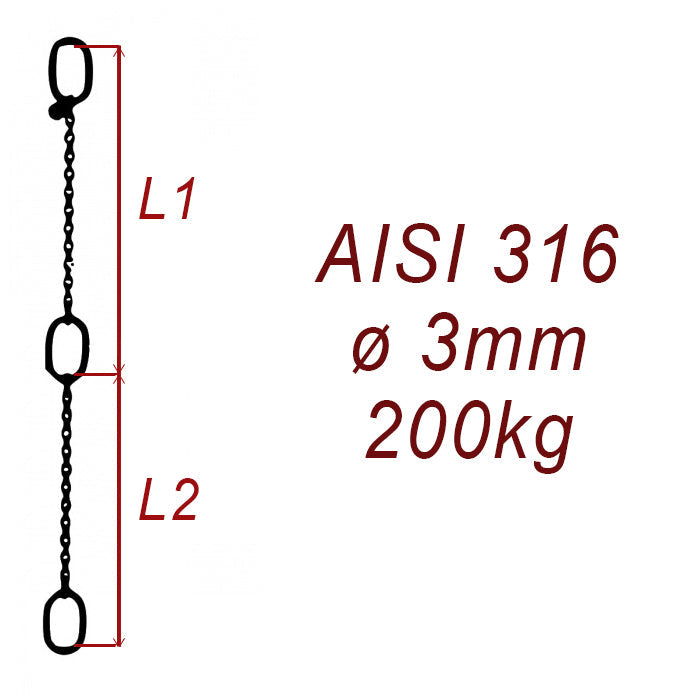 CPK 3, nerezový převěsný reťaz - nosnosť 200kg - Pumpenkette