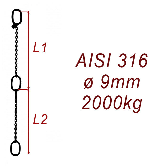 CPK 9, nerezový převěsný reťaz - nosnosť 2000kg - Pumpenkette