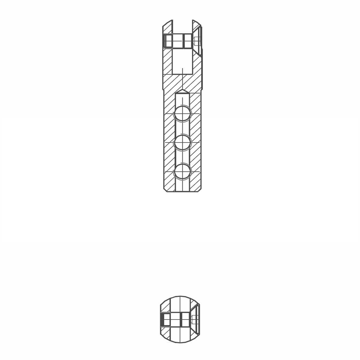 ASS - Nerezová koncovka s vidlicou - MINI - na montáž