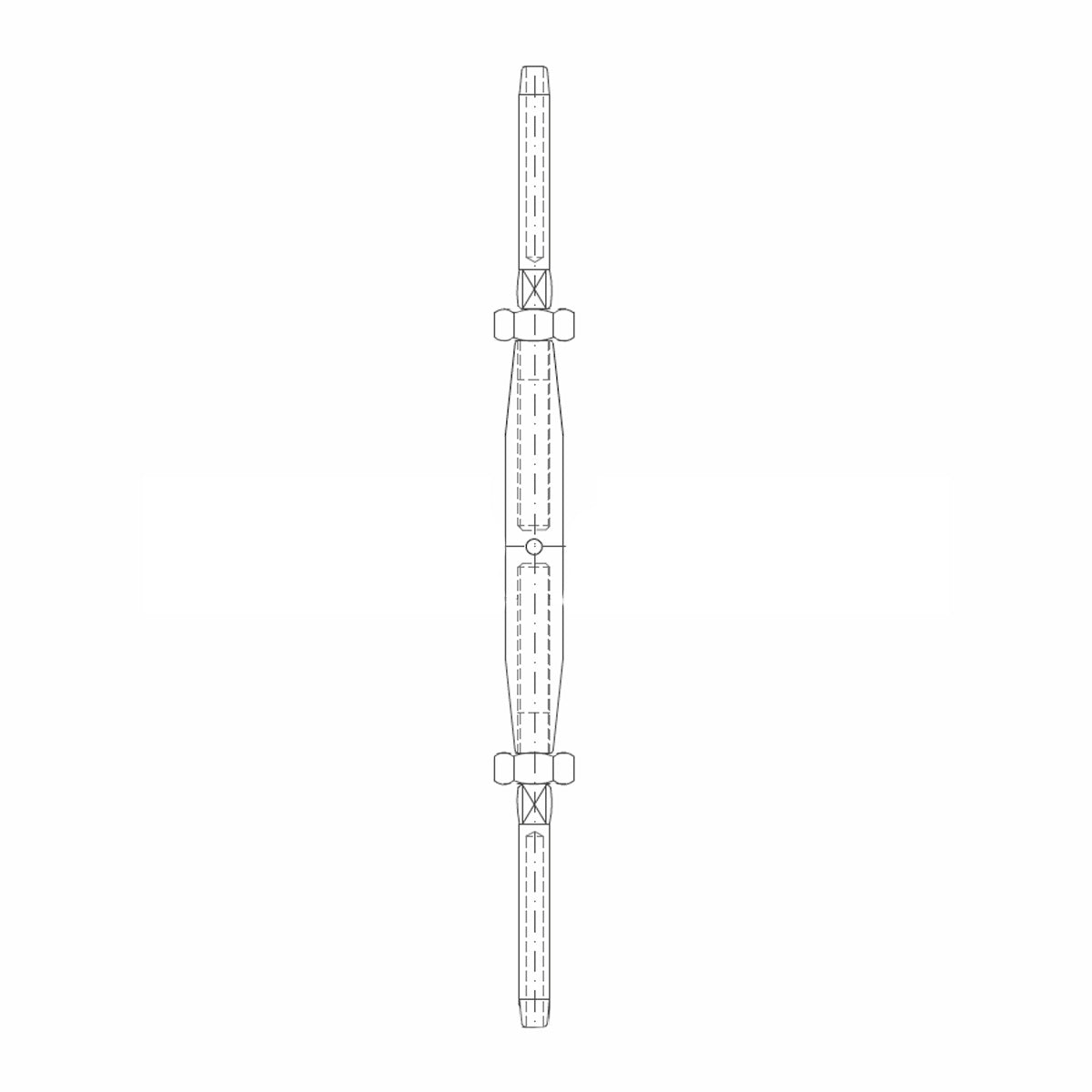 ASS - Nerezový napínák s 2 koncovkami k válcování - STANDARD