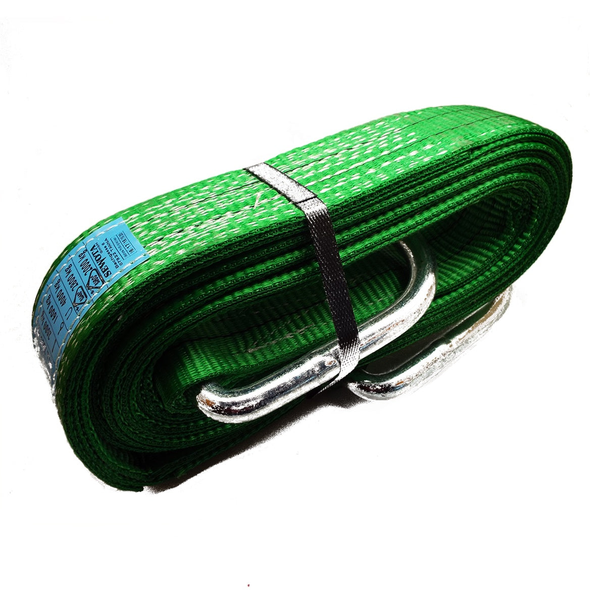 C2 - 2000kg, popruh plochý s kovovými neprevliekacími okami, zelený, šírka 60mm