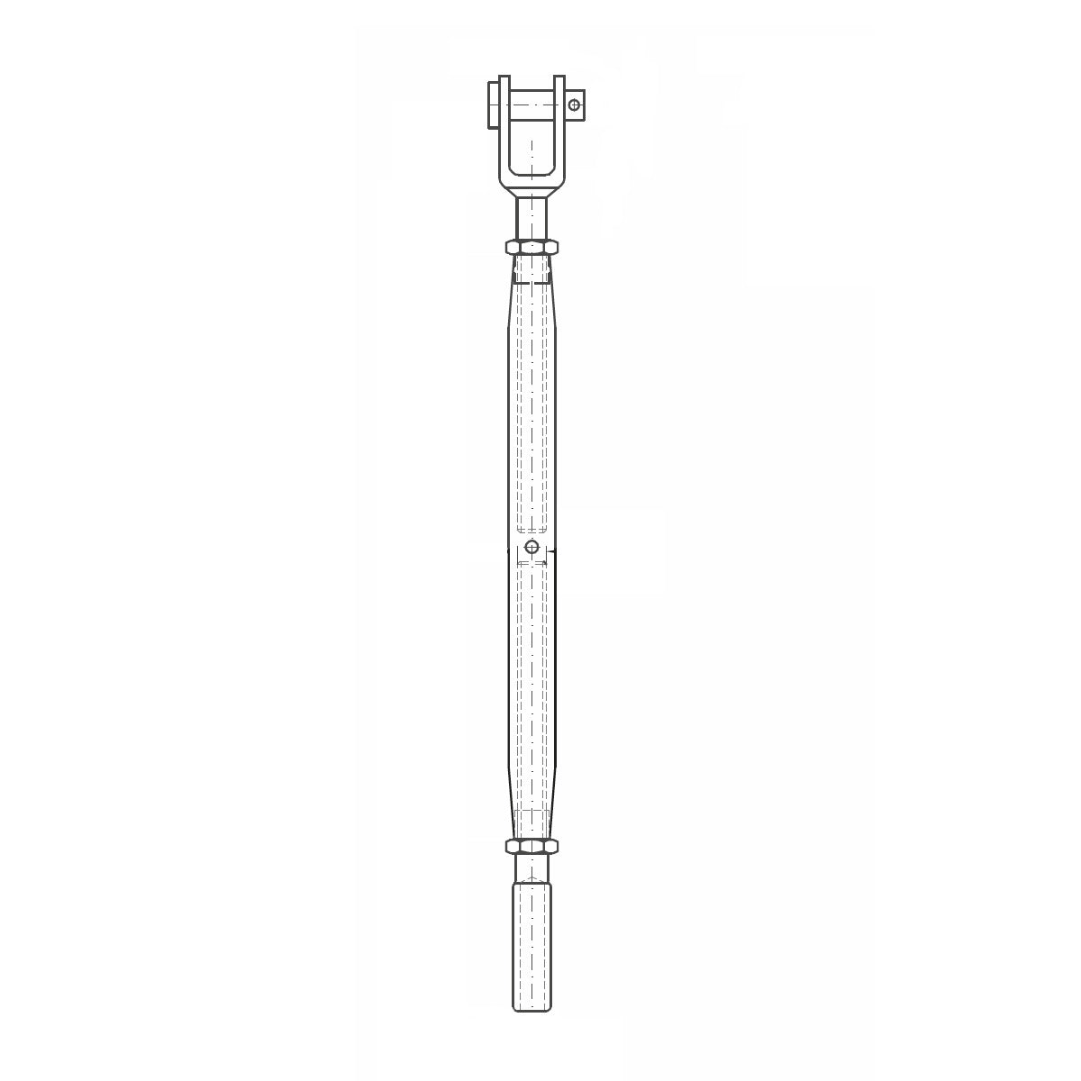 ASS - Nerezový napinák s vidlicou a koncovkou - SUPER MINI