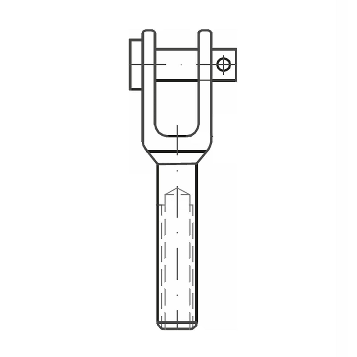 ASS - MINI - nerezová vidlica s vnútorným pravým závitom