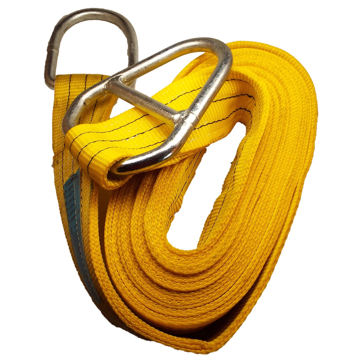 Cr2 - 3000kg, popruh plochý s kovovými prevliekacími okami, žltý, šírka 90mm