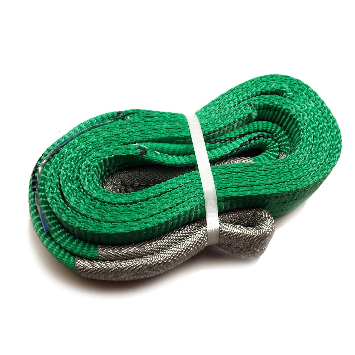 Dvouvrstvý plochý pás s textilními oky B2 - 2000kg, 60mm, zelený