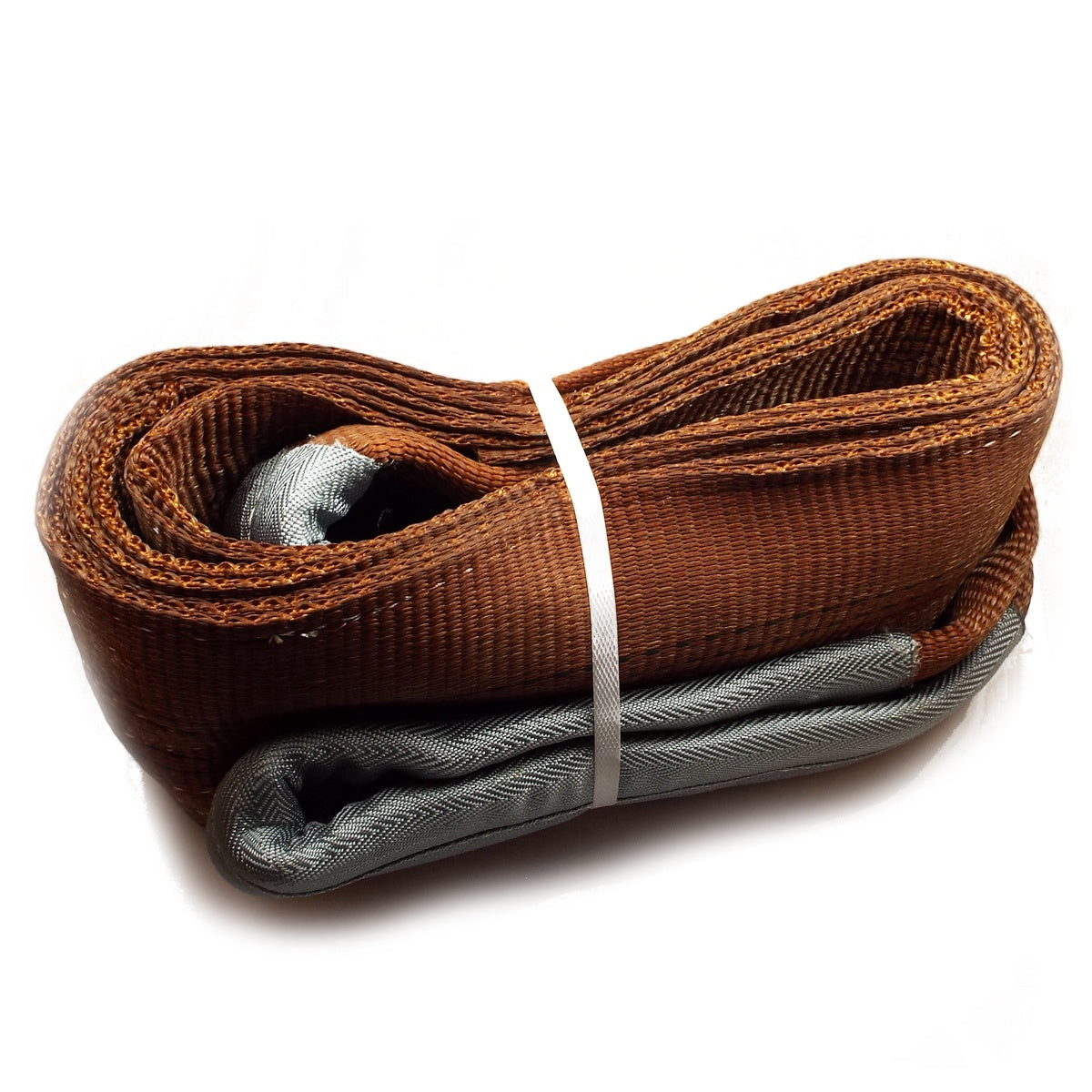 Dvouvrstvý plochý pás s textilními oky B2 - 6000kg, 180mm, hnědý