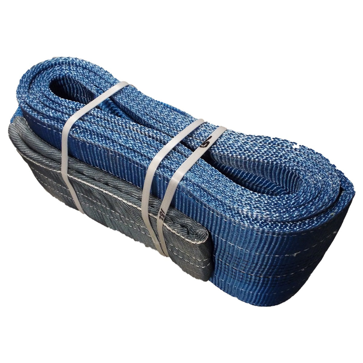 Dvouvrstvý plochý pás s textilními oky B2 - 8000kg, 240mm, modrý