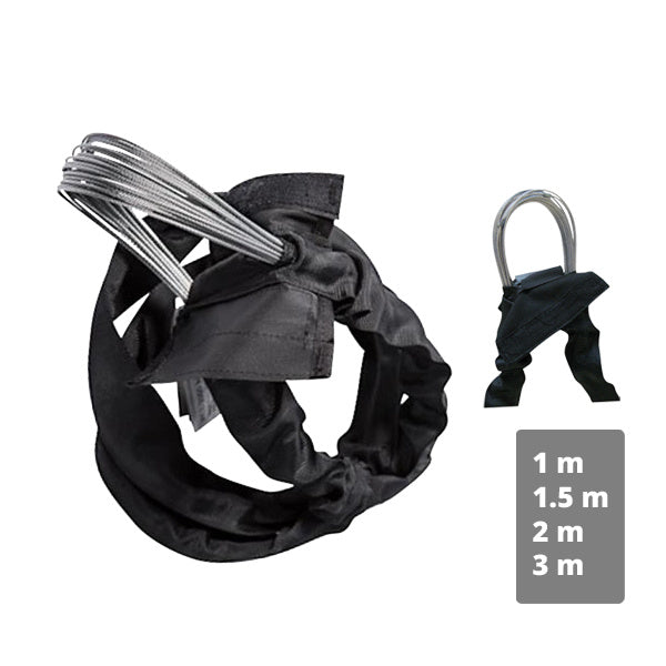Nekonečný závesný popruh 1000 kg, s kovovou dušou, čierny, ELLER