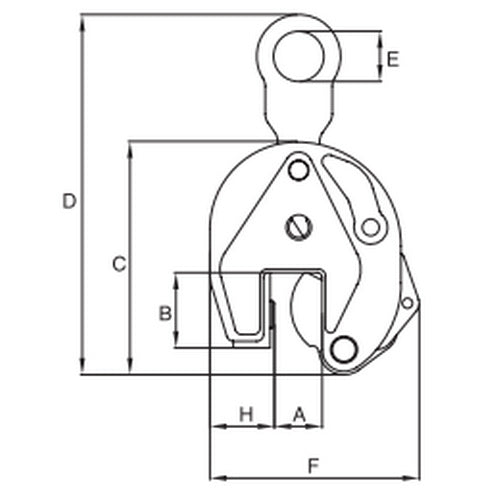 Vertikálna zdvíhacia zvierka IP10 s jednoduchým okom - pre plechy s väčšou hrúbkou - CROSB