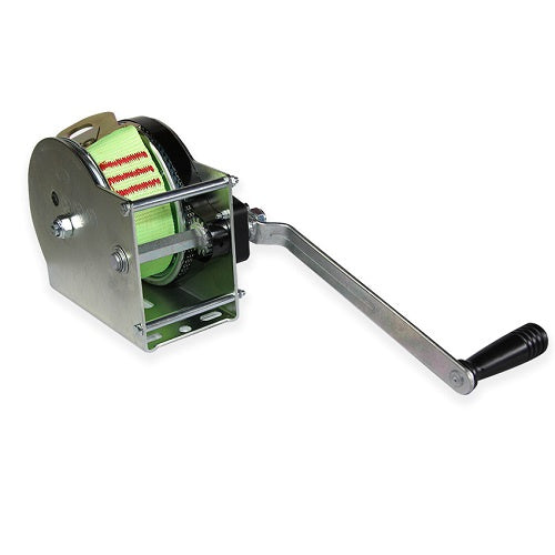 Ručný lanový navijak AFDS, s textilným pásom s hákom