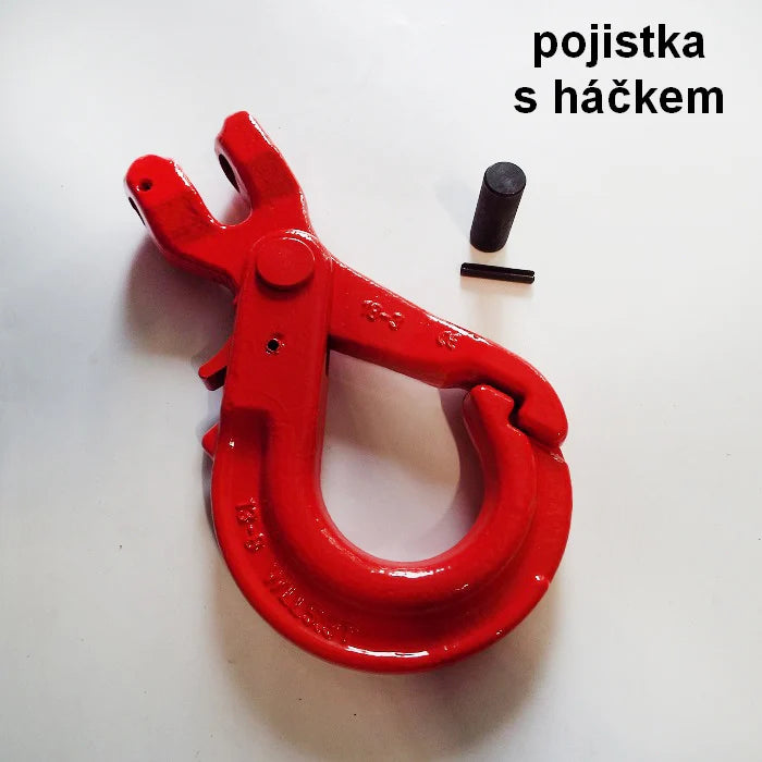 Samosvorný hák s vidlicou, červený, DELTA