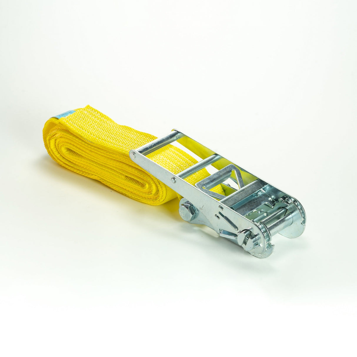 Upínací pás, typ 10001, jednodielny s račňou, 75mm, LC 5000/10000daN, žltý