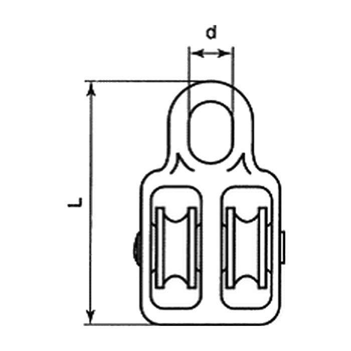 V-Kladka dvojitá s dvoma nylonovými cievkami veľkosť 40 MI