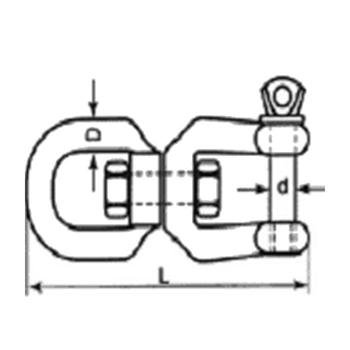 V-Nerezový obrtlík oko-vidlica veľkosť 6 MI