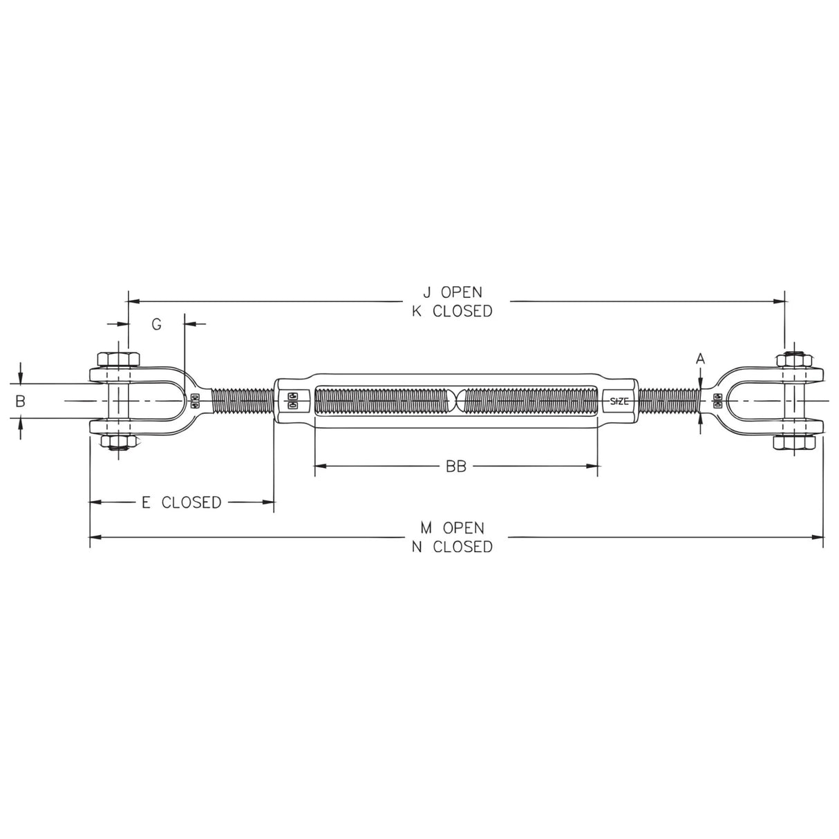 Napinák vidlica-vidlica HG228 1x6 CROSBY 1032796 - Dopredaj