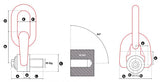 Trojitý otočný viazací bod TSR M10x17mm, nosnosť 600kg
