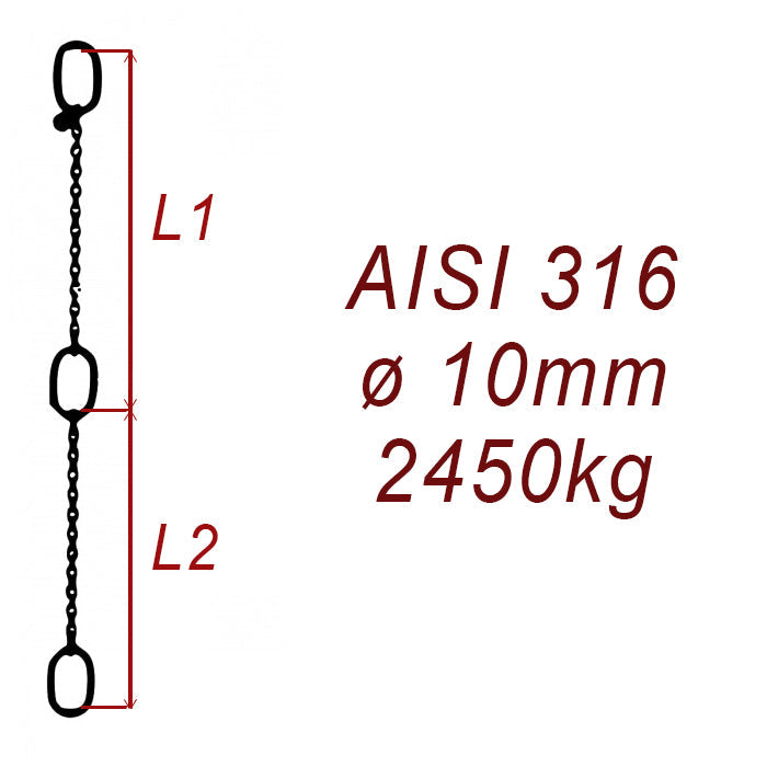 CPK 10, nerezový převěsný reťaz - nosnosť 2450kg - Pumpenkette