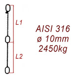CPK 10, nerezový převěsný reťaz - nosnosť 2450kg - Pumpenkette