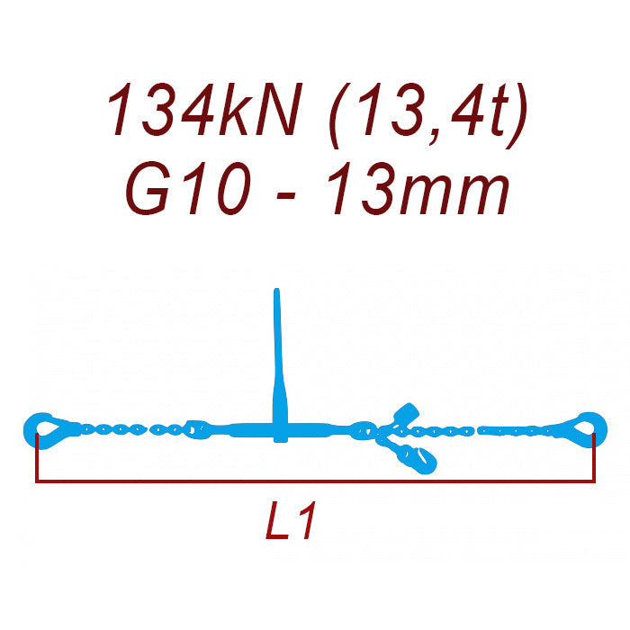 Kotviaca reťaz jednodielna, trieda 10, reťaz 13mm, ťahová sila 134kN