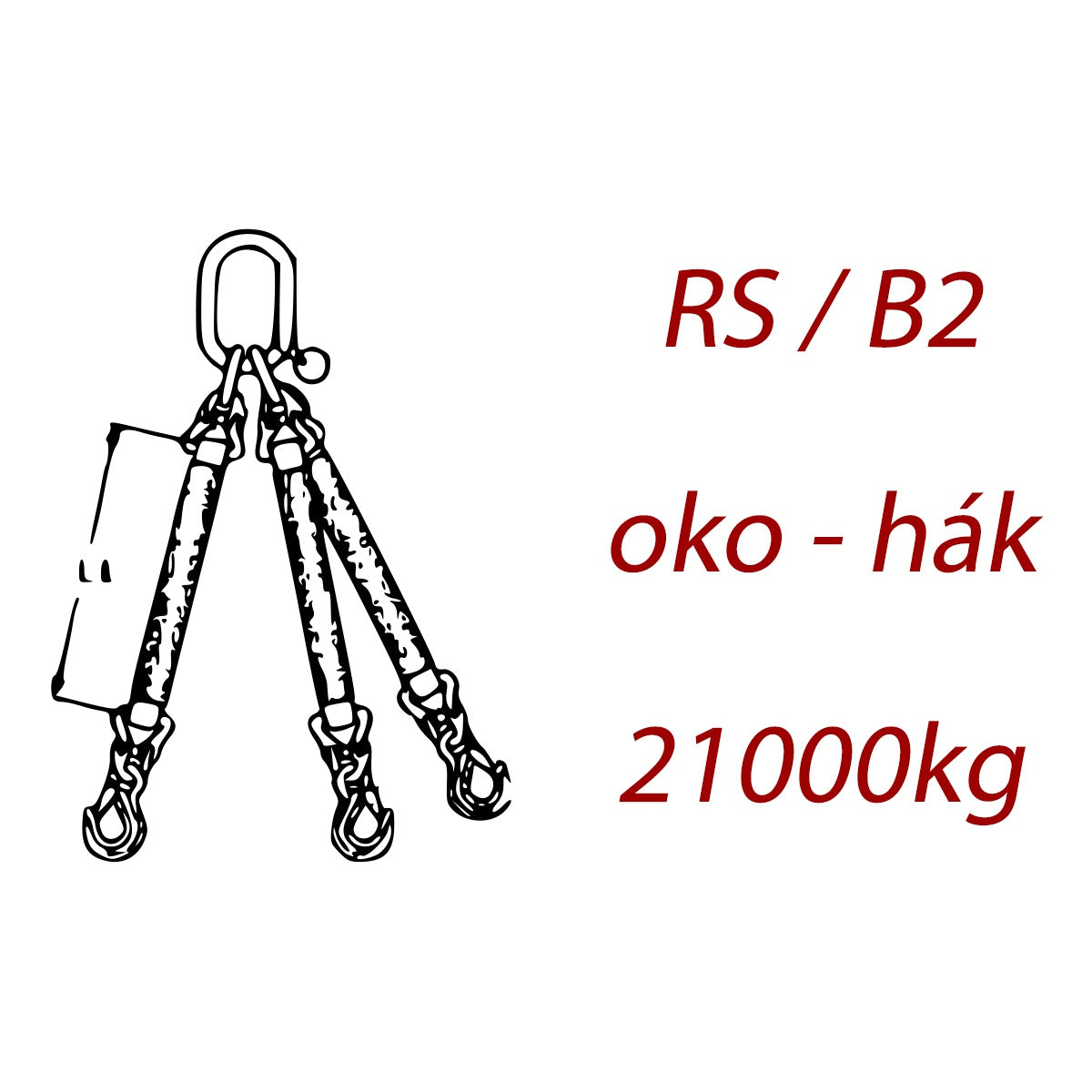 Trojpramenný textilný kombinovaný vazák, oko-hák, nosnosť 21000kg