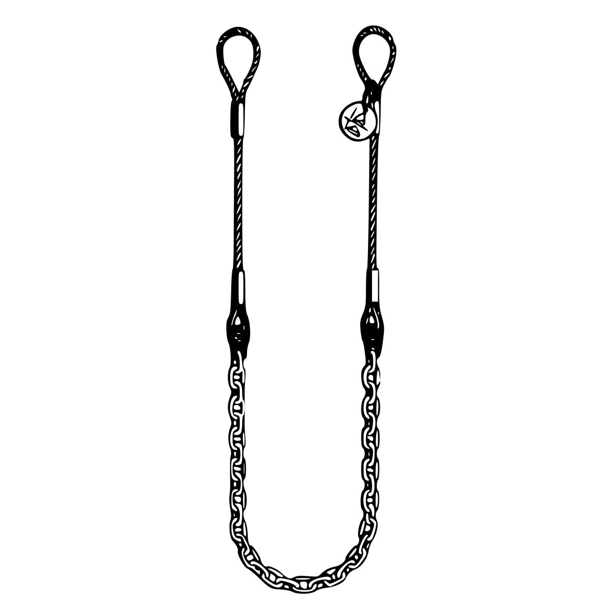 Viazací prostriedok lano-reťaz-lano, 12mm / 6mm, nosnosť 1120kg