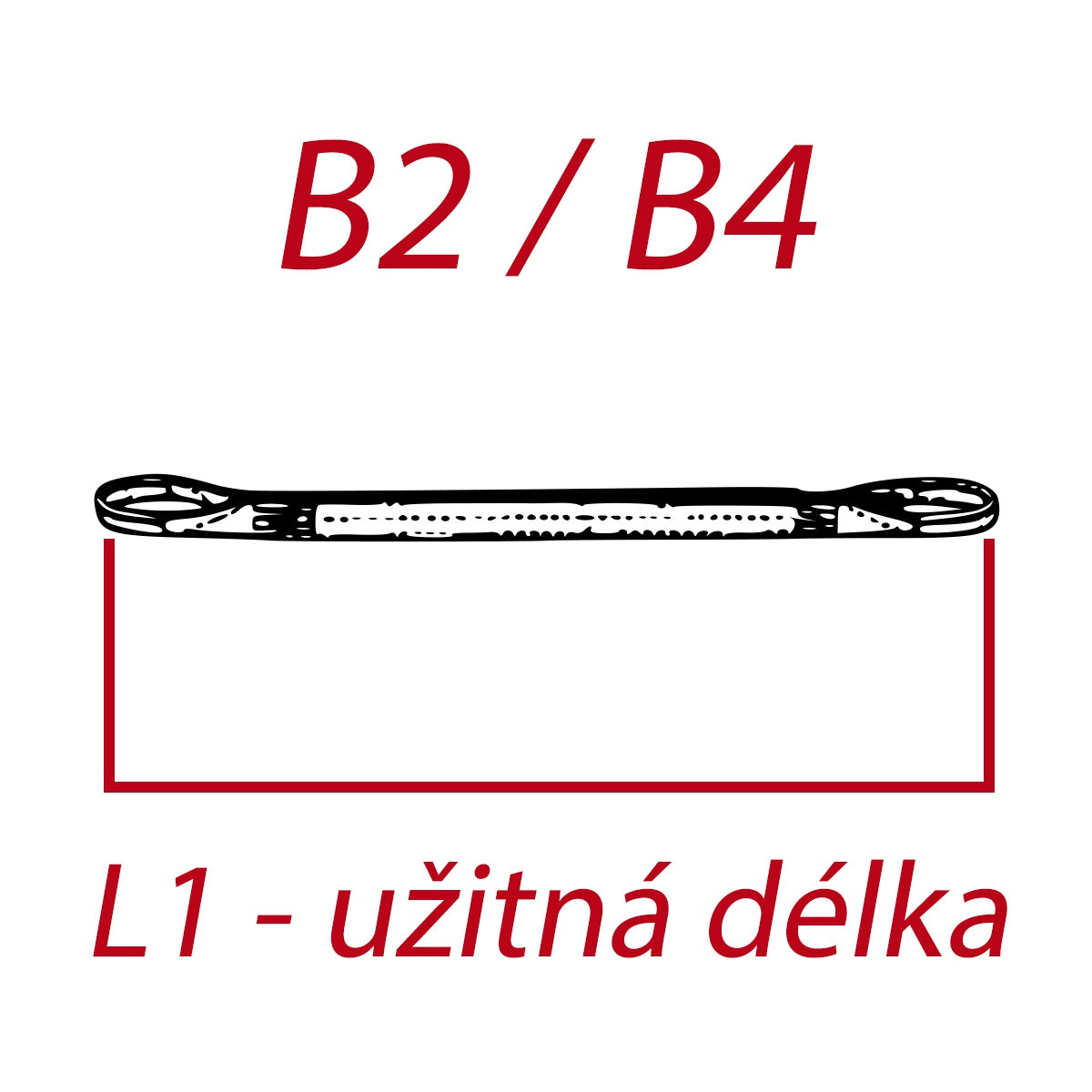 Dvouvrstvý plochý pás s textilními oky B2 - 2000kg, 60mm, zelený