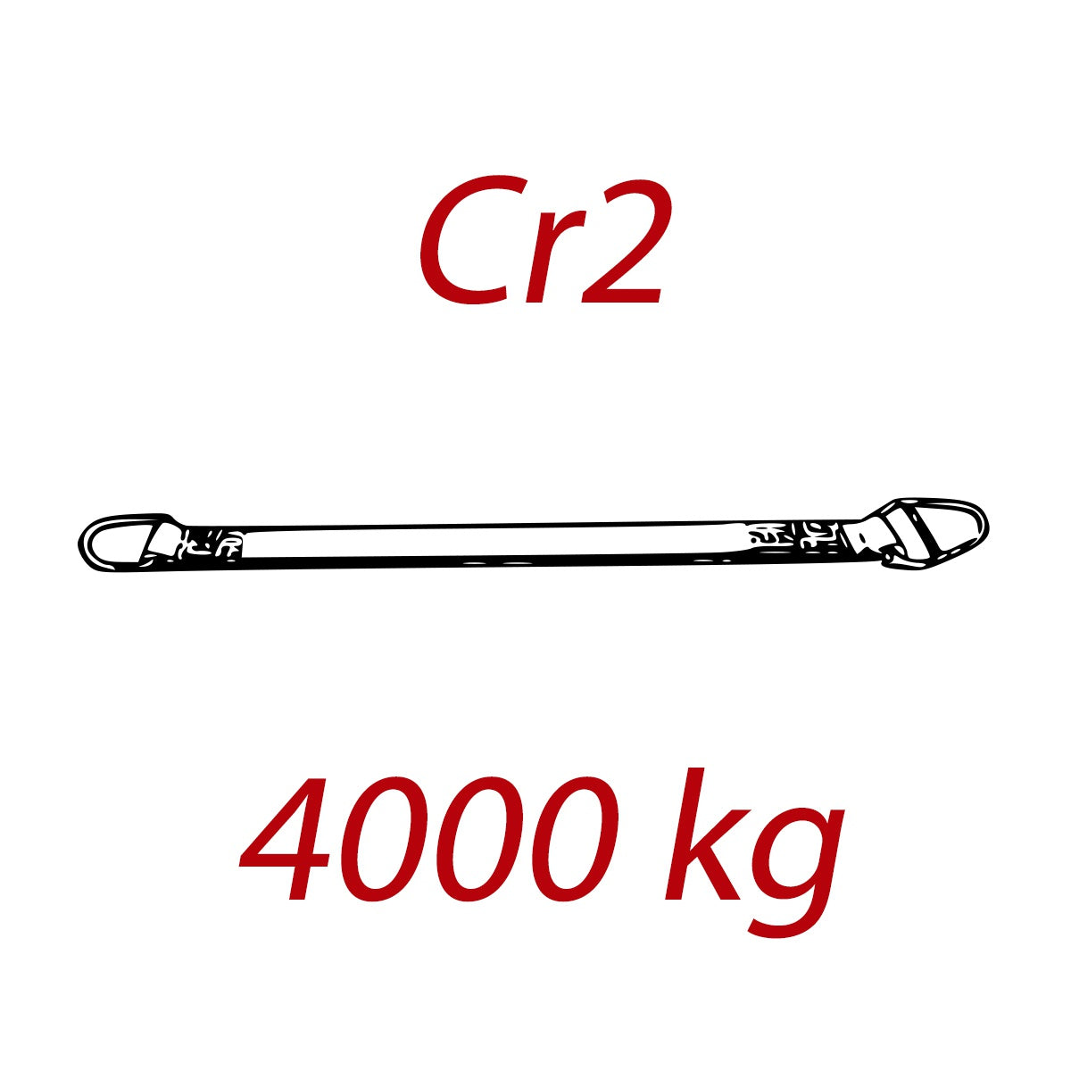 Cr2 - 4000kg, popruh plochý s kovovými prevliekacími okami, šedý, šírka 120mm