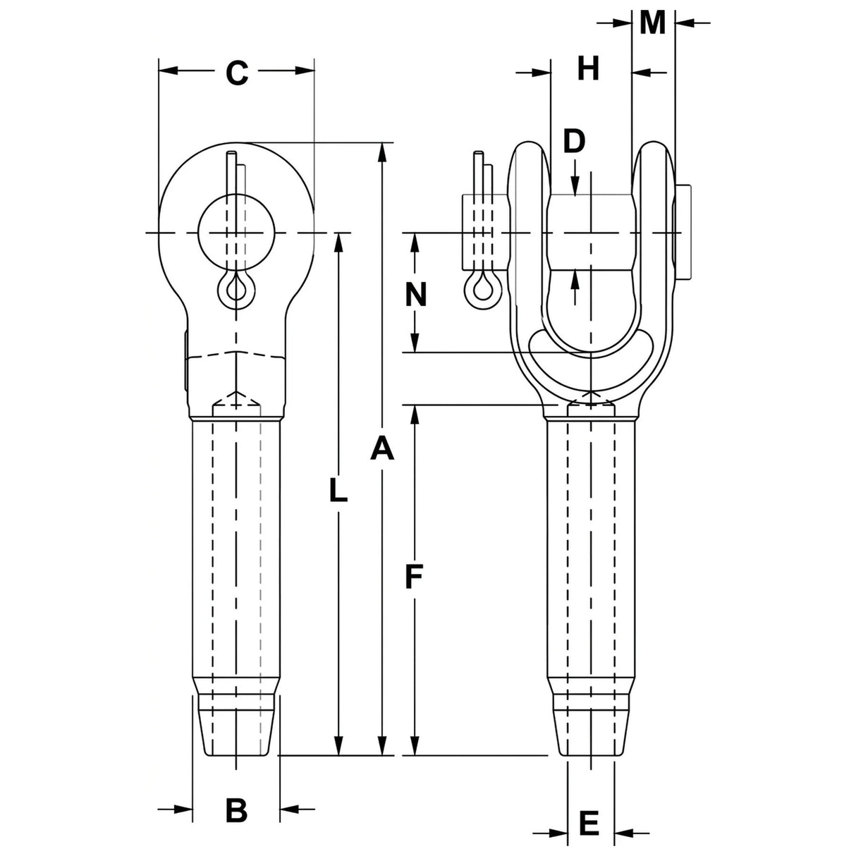 Kovaná vidlica 3/8" Crosby S-501 - Dopredaj