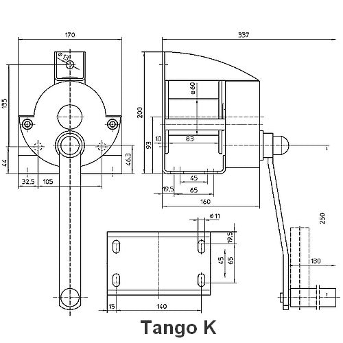Ručný lanový navijak Haacon KV / KE / WV / WE TANGO - 500kg