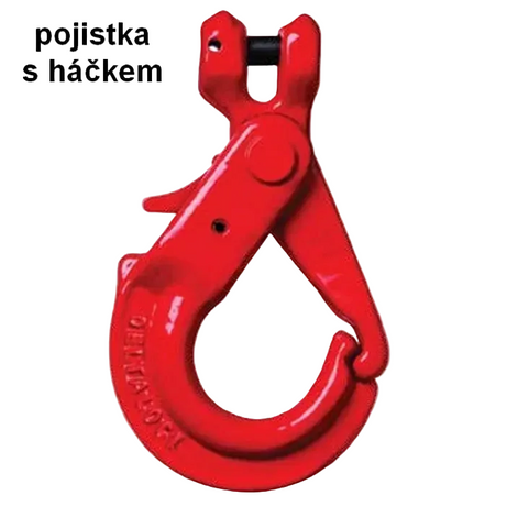 Samosvorný hák s vidlicou, červený, DELTA