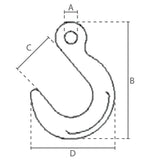 Kontajnerový hák s okom DELTA, červený