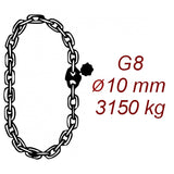 Viazacia reťaz triedy 8 nekonečná, priemer 10mm, nosnosť prameňa 3150kg