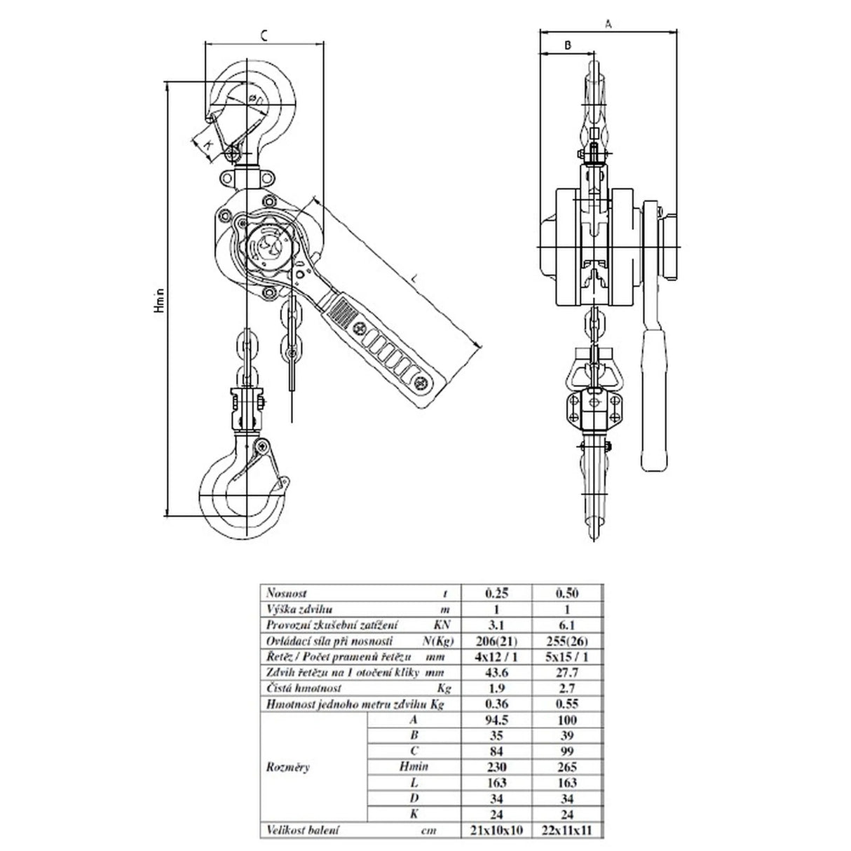 Pákový zdvihák RZH nosnosť 250 kg - BRANO