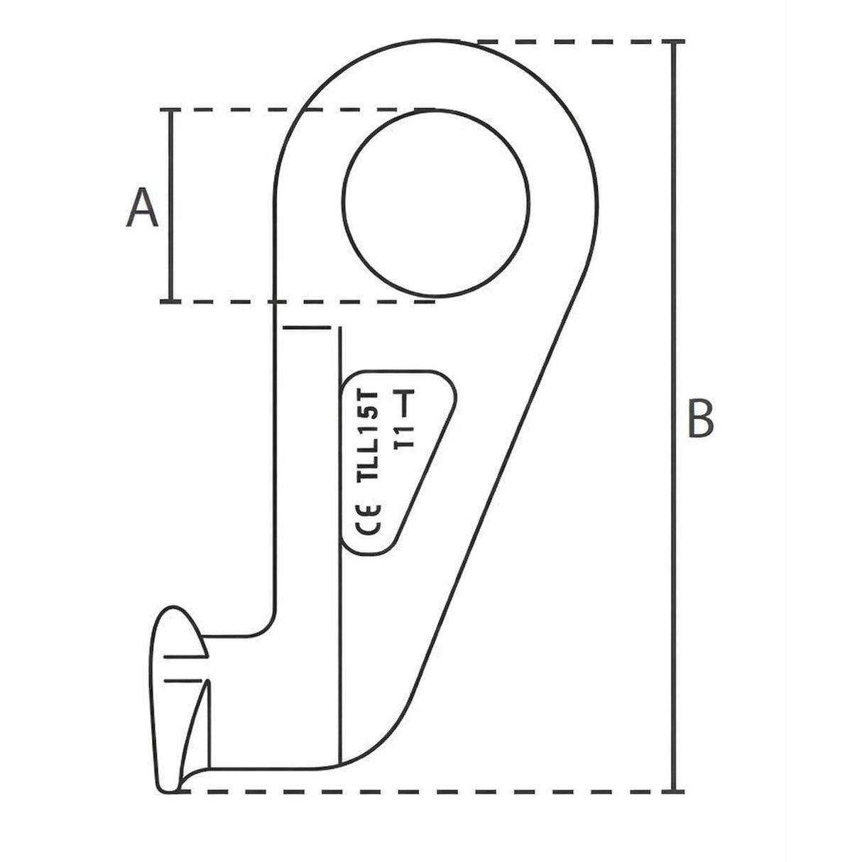 Hák s okom na kontajnery, triedy 10, nosnosť 16t, zelený, DELTA