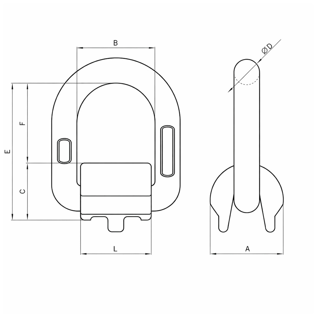 Oko na navarenie APA-AN s pružinou, trieda 8, červeno lakované