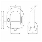 Oko na navarenie APA-AN s pružinou, trieda 8, červeno lakované