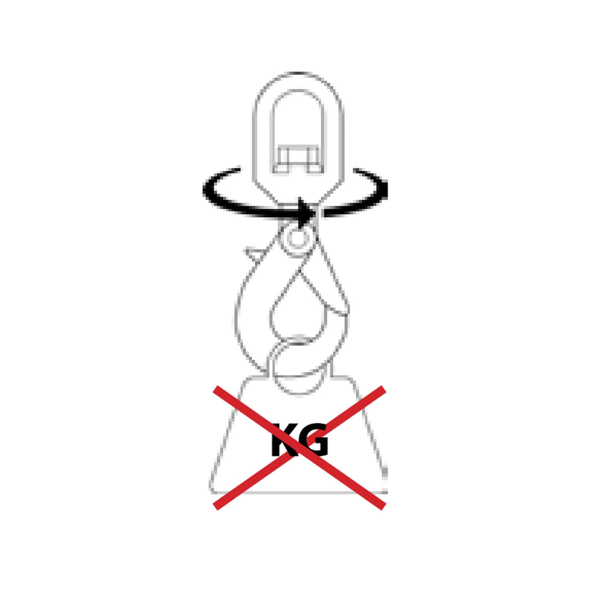 Otočný hák vysokopevnostný s okom bez ložiska, červený, DELTA