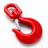 Otočný hák vysokopevnostný s okom bez ložiska, červený, DELTA