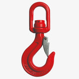 Otočný hák vysokopevnostný s okom a ložiskom, červený, DELTA