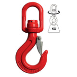 Otočný hák vysokopevnostný s okom a ložiskom, červený, DELTA