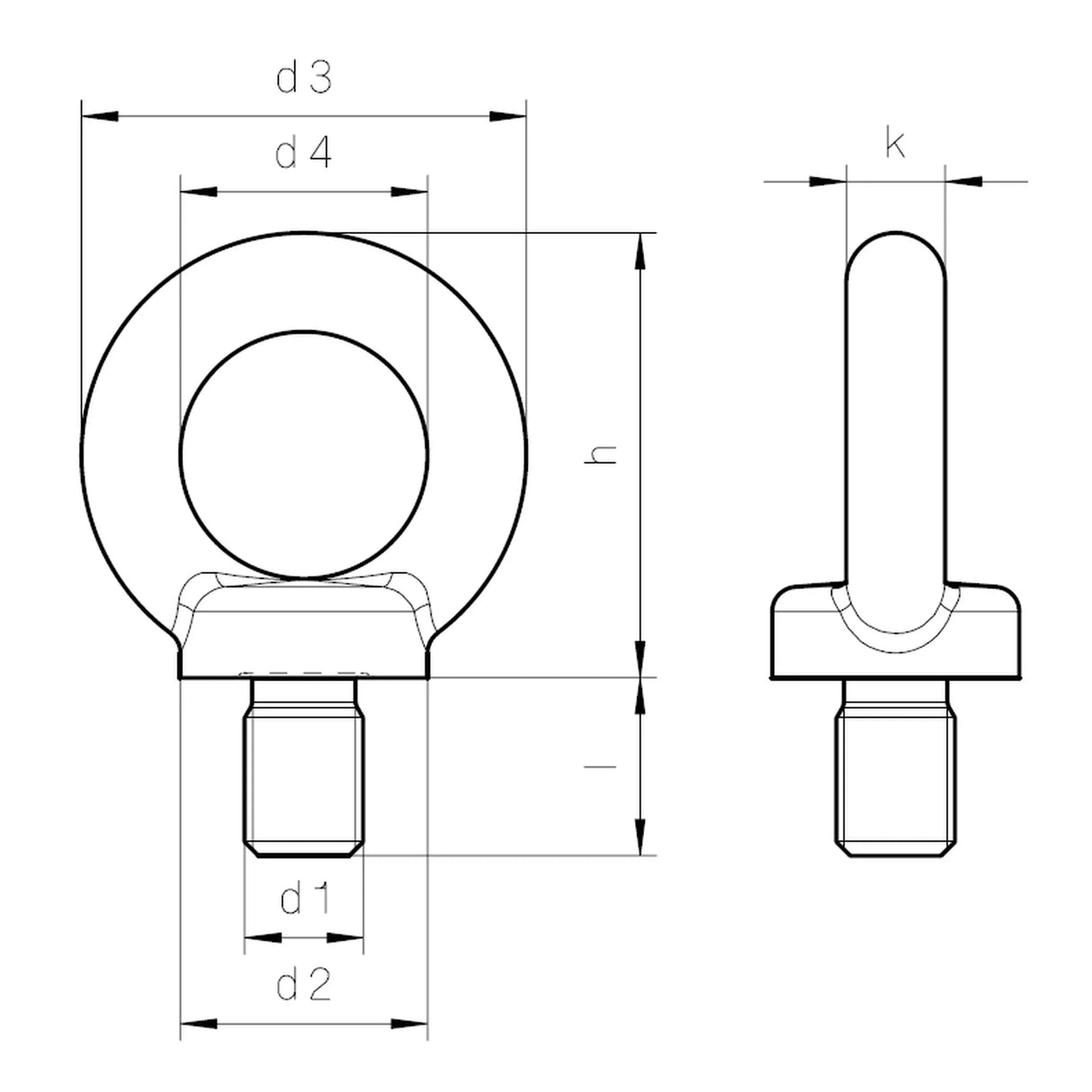 Skrutka s okom UNC 1 1/4"-7 DIN 580, C15E, holá, l=36mm - Dopredaj