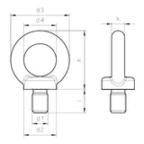 Skrutka s okom UNC 1 1/4"-7 DIN 580, C15E, holá, l=36mm - Dopredaj
