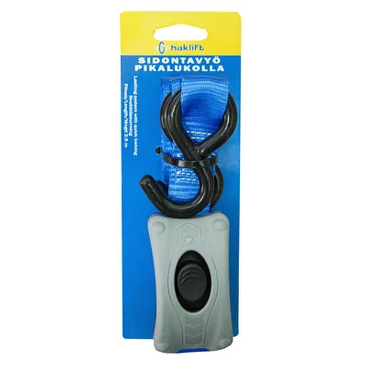 Upínací pás s hákmi a rýchloupínaním, l=2,5m, 25mm, BS 500kg