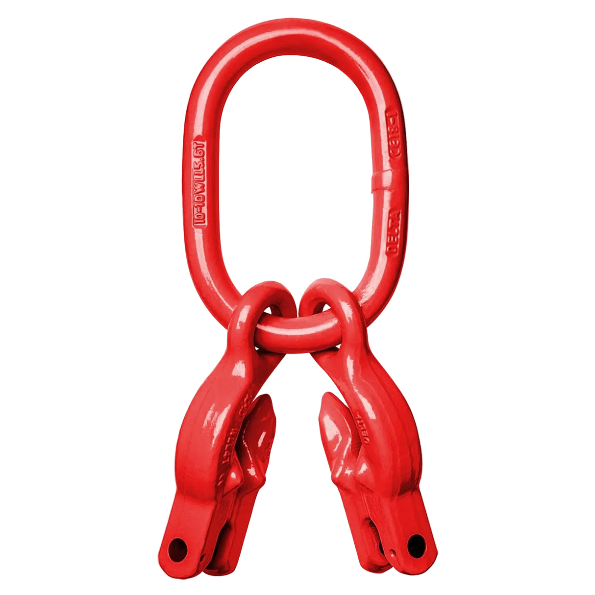 Závesný člen bez sploštenia so skracovacími hákmi, červený, DELTA