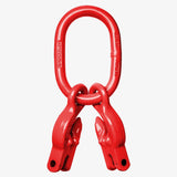 Závesný člen bez sploštenia so skracovacími hákmi, červený, DELTA