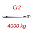 CR2 4000kg, L1 = 1m, popruh plochý šírka 120 mm, s kovovými prevliekacím okami, šedý